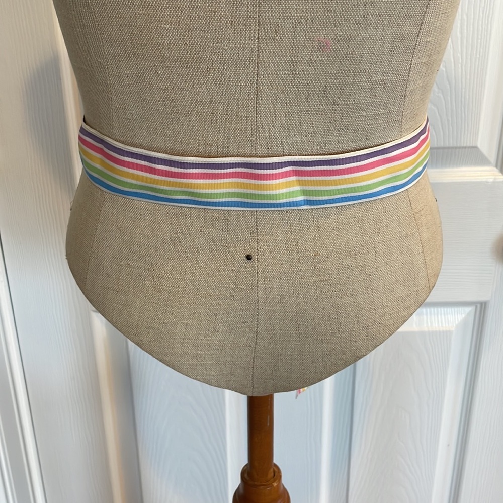 Women’s belt multicolor rainbow stripes D ring adjustable - Picture 4 of 5